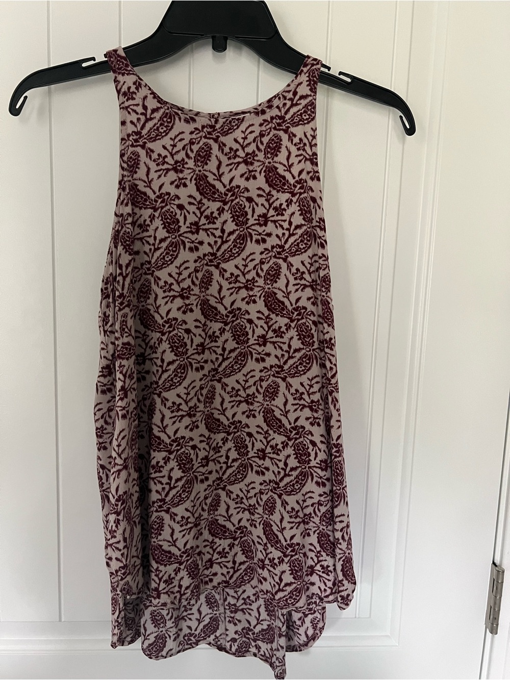 Old Navy Burgundy Floral High-Neck Tank Top